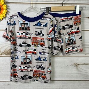 Fletch PJs Toddler 4T Pajama Set Police Fire Ambulance Helicopter Shorts Shirt
